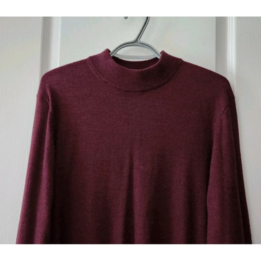 Joseph Abboud Mens Sweater Pullover Merino Wool Blend Long Sleeve Mock Neck Sz L
